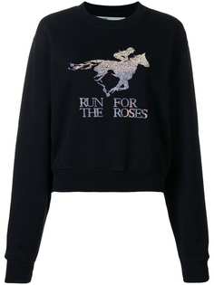 Off-White укороченный свитер Run for the Horses