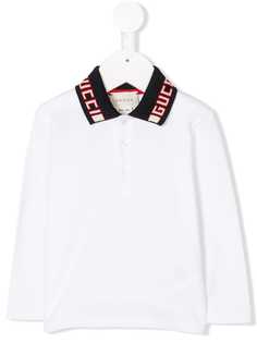 Gucci Kids рубашка-поло с воротником с логотипами