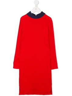 Marni Kids длинное платье с контрастным воротником
