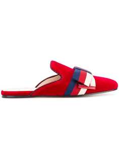 Gucci Sylvie Web bow slippers