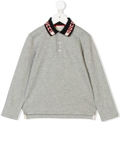 Gucci Kids рубашка-поло с логотипом на воротнике
