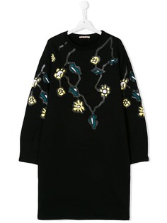 Marni Kids платье-толстовка с цветочной вышивкой TEEN