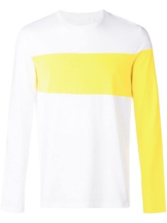 Helmut Lang футболка дизайна "колор-блок" с длинными рукавами