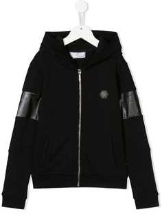 Philipp Plein Junior толстовка с контрастными вставками на рукавах и капюшоном