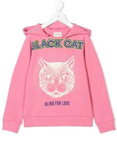 Gucci Kids толстовка Black Cat с капюшоном