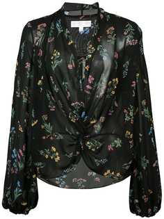 Caroline Constas полупрозрачная блузка с цветочным принтом