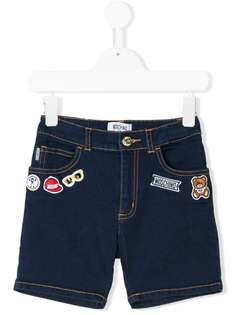 Moschino Kids джинсовые шорты с аппликацией