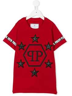 Philipp Plein Junior logo star patch T-shirt
