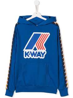 K Way Kids толстовка K-Way x Kappa с капюшоном и принтом логотипа
