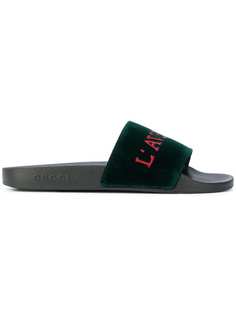 Gucci шлепанцы с вышивкой