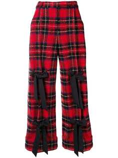 Simone Rocha брюки с узором тартан и бантом
