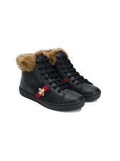 Gucci Kids хайтопы с отделкой из искусственного меха