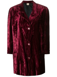 Krizia Vintage бархатное пальто прямого кроя
