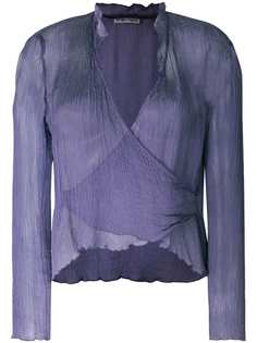 Giorgio Armani Vintage прозрачная блузка с запахом спереди