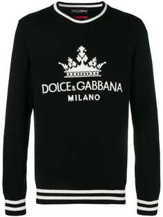 Dolce & Gabbana джемпер с короной и логотипом вязки интарсия