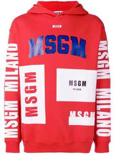 MSGM толстовка на молнии с капюшоном и принтом логотипа