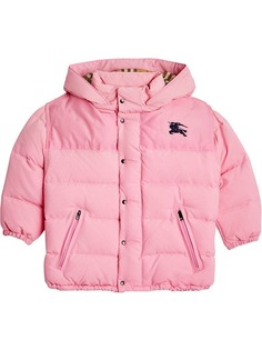 Burberry Kids пуховик со съемным капюшоном