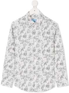 Lanvin Enfant рубашка с принтом рыб