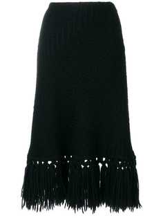 Dolce & Gabbana Vintage трикотажная юбка с бахромой