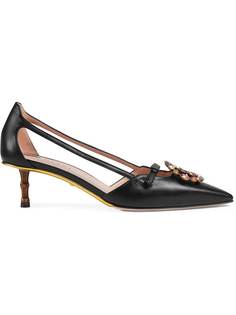 Gucci декорированные туфли-лодочки Double G