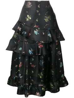 Preen By Thornton Bregazzi юбка с цветочным принтом и оборками