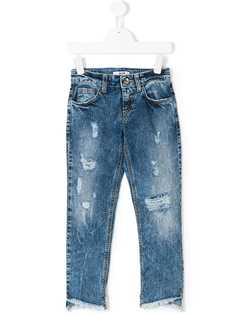 Msgm Kids джинсы прямого кроя с потертой отделкой