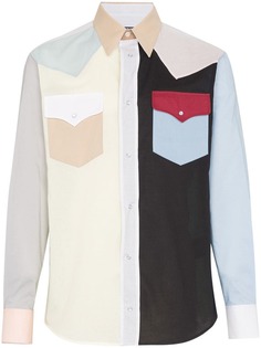 Calvin Klein 205W39nyc рубашка дизайна колор-блок в стиле вестерн