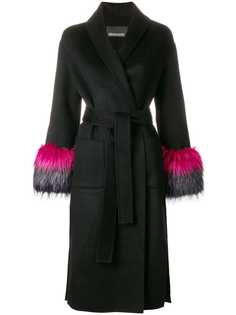 Ermanno Ermanno пальто с меховыми манжетами