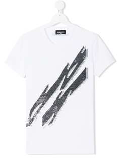 Dsquared2 Kids футболка с молнией из пайеток