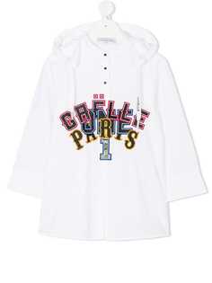 Gaelle Paris Kids рубашка с капюшоном и вышитым логотипом