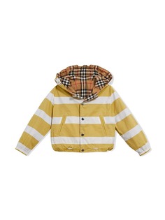 Burberry Kids двухсторонняя куртка в полоску и клетку