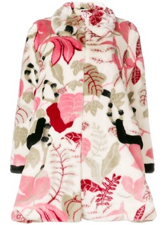Shrimps фактурное пальто с цветочным принтом