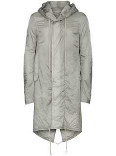 Rick Owens DRKSHDW парка с капюшоном и асимметричным краем