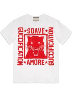 Gucci футболка с принтом Soave Amore Guccification
