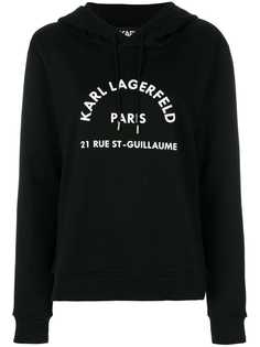 Karl Lagerfeld толстовка с капюшоном и принтом логотипа