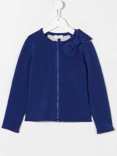 Monnalisa толстовка на молнии с бантом