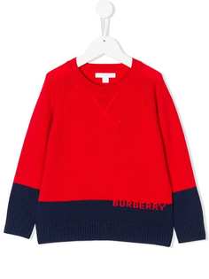 Burberry Kids свитер вязки интарсия с логотипом