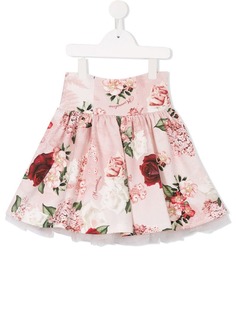 Monnalisa пышная юбка с цветочным дизайном