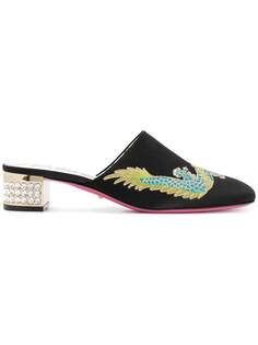 Gucci мюли с вышивкой
