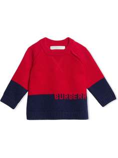 Burberry Kids кашемировый свитер с логотипом интарсия