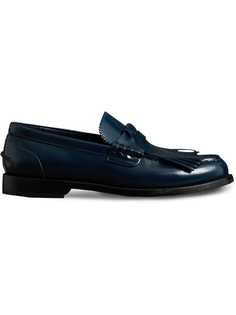 Burberry Kiltie Fringe Leather Loafers