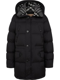 Burberry пальто-пуховик в клетку