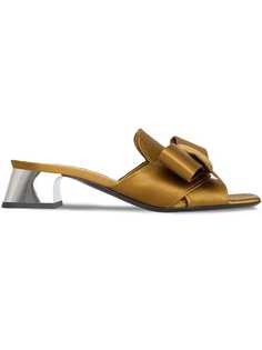 Burberry Bow Detail Satin Block-heel Mules