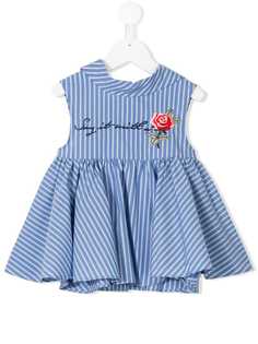 Twin-Set Kids расклешенное платье с вышивкой