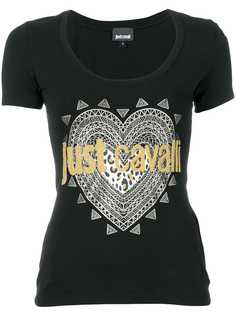 Just Cavalli футболка с логотипом и декоративной отделкой