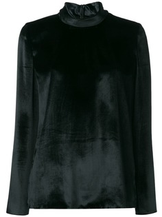 Red Valentino велюровый топ с длинными рукавами