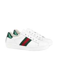 Gucci Kids кожаные низкие кеды с отделкой Web