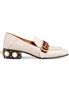 Gucci лоферы на контрастном каблуке