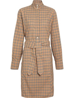 Burberry платье рубашка в клетку с поясом на талии