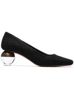 Neous Black Besse 50 fabric pumps with spherical heel